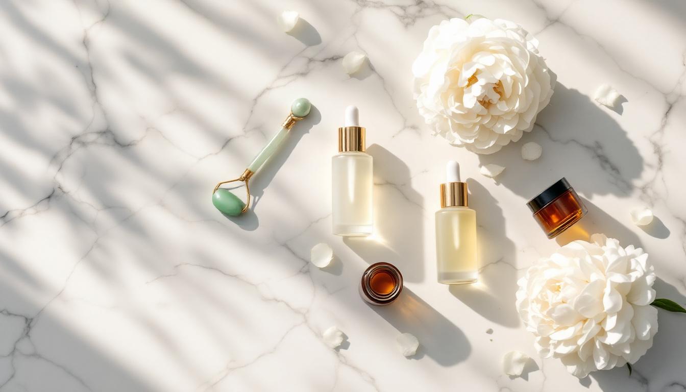 Luxury skincare serums editorial