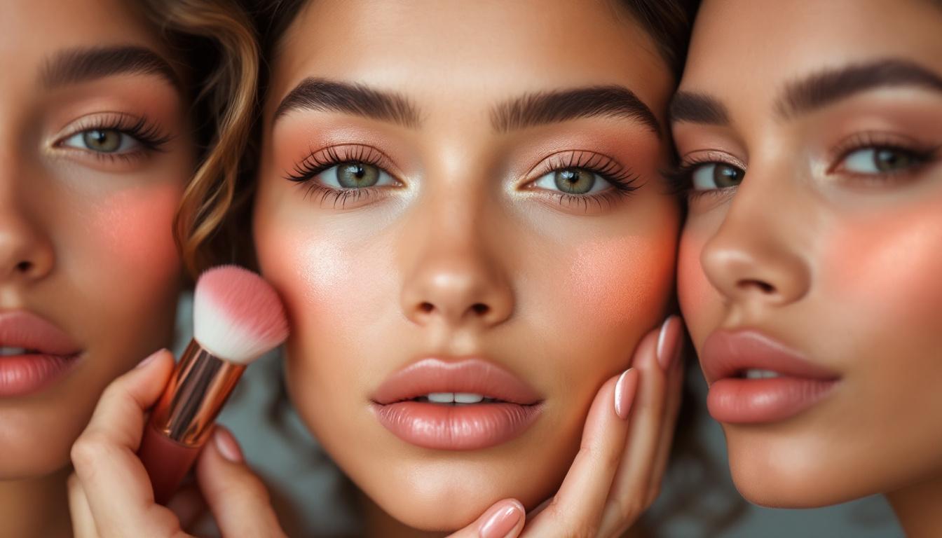 Models applying cream blush showing best cream blush 2026 shades on diverse skin tones