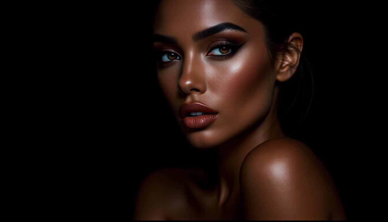 Woman applying skin-scent perfume to her collarbone, dewy skin and minimalist glass bottle showcasing skin scent perfumes