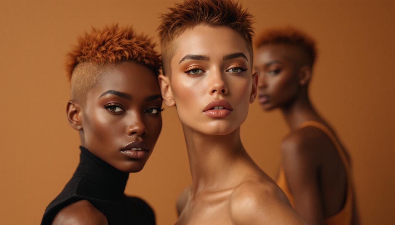 Diverse models with bobs and pixies in spiked cinnamon brown - short hair trends 2026